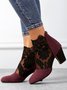 Lace Split Joint Chunky Heel Sandals Boots with Back Zip