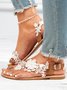 Women's Romantic White Flower Decorative Wedding Sandals