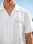 Cotton Chest Pocket Short Sleeve Guayabera Shirt