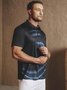 Men's 3D Polka Dot Gradient Button Short Sleeve Polo Shirt Casual Style Art Collection Lapel Print Top