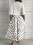 Plus Size Loose Casual Leaf Crew Neck Two-Piece Set