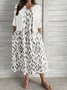 Plus Size Loose Casual Leaf Crew Neck Two-Piece Set