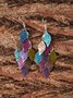 Mostata Womens Leaf Copper Colorful Earring