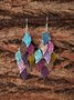 Mostata Womens Leaf Copper Colorful Earring