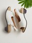 Retro Solid Simple Open Toe Chunky Heel Sandals