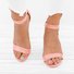 Mostata Women Middle Heel Sandal leopard Ankle Strap Shoes