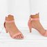 Mostata Women Middle Heel Sandal leopard Ankle Strap Shoes