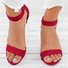 Mostata Women Middle Heel Sandal leopard Ankle Strap Shoes