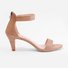 Mostata Women Middle Heel Sandal leopard Ankle Strap Shoes
