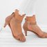 Mostata Women Middle Heel Sandal leopard Ankle Strap Shoes