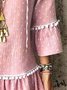 Mostata Lavender Paneled V Neck Basic Casual Dress