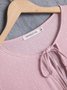 Mostata Lavender Paneled V Neck Basic Casual Dress