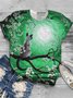 Casual Short Sleeve Round Neck Top