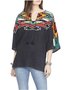 Black Jersey V Neck Vintage Shift Top