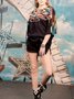 Black Jersey V Neck Vintage Shift Top