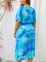 Short Sleeve Ombre/tie-Dye Weaving Dress test