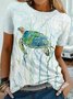 Turtles Short Sleeve Crew Neck Casual T-shirt