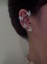 Single Metal Rhinestone Butterfly Earrings