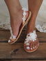 Women's Romantic White Flower Decorative Wedding Sandals