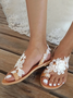 Women's Romantic White Flower Decorative Wedding Sandals