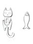 Cat And Fish Alloy Earrings