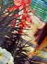 Mens Hula Beauty Print Casual Breathable Hawaiian Short Sleeve Shirt