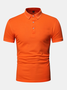 Casual Style Basic Series Plain Lapel Short-Sleeved Polo Top