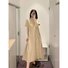 Solid Loosen Elegant Short Sleeve Woven Dress