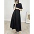 Solid Loosen Elegant Short Sleeve Woven Dress