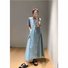 Solid Loosen Elegant Short Sleeve Woven Dress