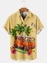 Men's Coconut Tree Print Casual Vacation Short Sleeve Hawaiian Shirt