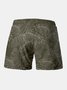 Hawaiian Leaf Graphic Men's Beach Shorts