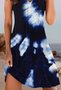 vacation beach Regular Fit Tribal Crew Neck Short Sleeve Knit Dress