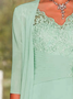 Elegant Plain Lace Stitching Vest Knitted Dress & Cardigan Two-piece Set