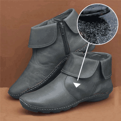 Hemmed Zip Casual Plain Short Boots