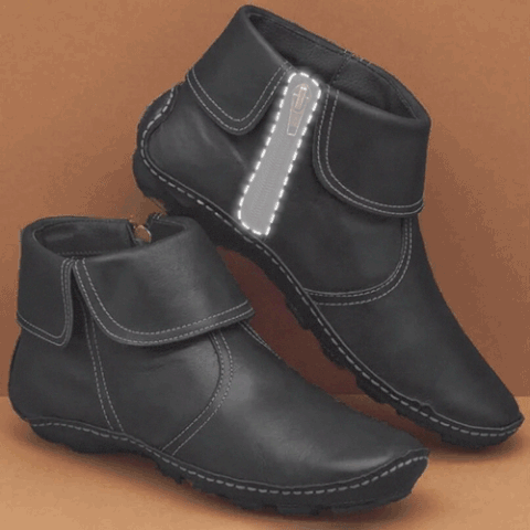 Hemmed Zip Casual Plain Short Boots