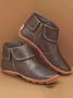 Hemmed Zip Casual Plain Short Boots