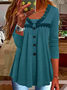 Long Sleeve Plain Jersey Lace Casual Loose Top