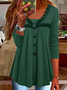 Long Sleeve Plain Jersey Lace Casual Loose Top
