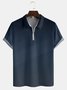 Gradient Striped Zip Short Sleeve Polo