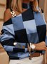 Urban Geometric Crew Neck Loose Blouse