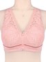 Soft Comfortable Lace Front Zipper Wireless Cotton Bra