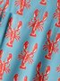 Lobster Chest Pocket Short Sleeve Hawaiian Shirt