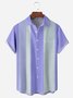 Geometric Stripe Chest Pocket Short Sleeve Casual Shirt