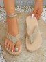 Linen Woven Strap Flip Flops