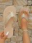 Linen Woven Strap Flip Flops