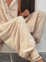 Loose Jersey Plain Casual Hoodie Jumpsuit
