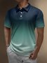 Ombre Button Short Sleeve Polo Shirt