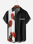 Rooster Chest Pocket Short Sleeve Bowling Shirt