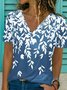 V Neck Casual Loose Jersey T-Shirt